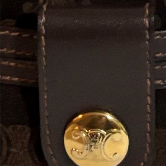 Celine vintage  signature print Chic brown suede  & leather  Crossbody Bag - Picture 7 of 11